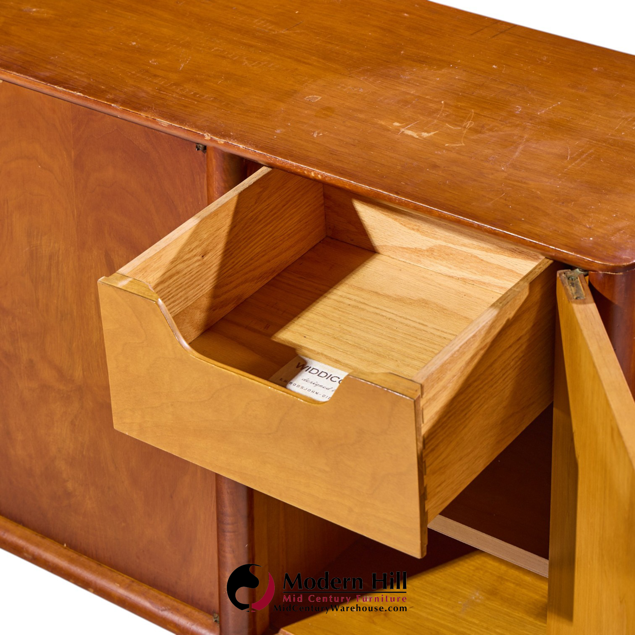 robsjohn gibbings for widdicomb mid century walnut credenza
