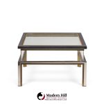 romeo rega mid century chrome, brass and glass coffee table