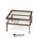romeo rega mid century chrome, brass and glass coffee table