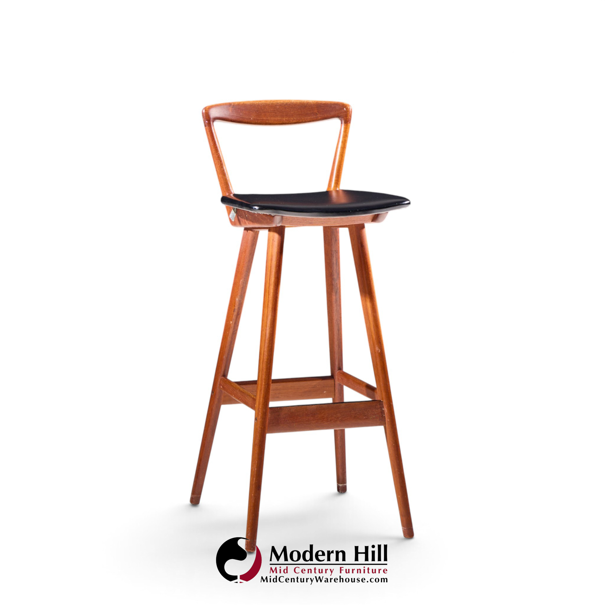 rosengren hansen for brande møbelfabrik mid century teak barstools - set of 4