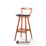 rosengren hansen for brande møbelfabrik mid century teak barstools - set of 4