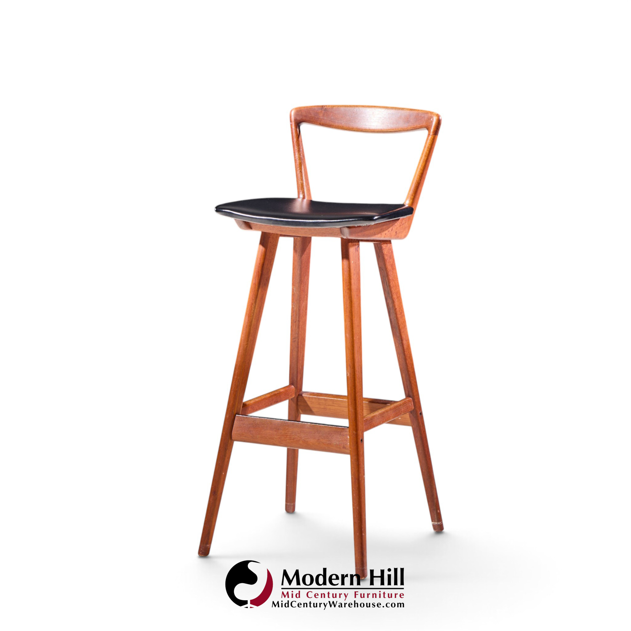 rosengren hansen for brande møbelfabrik mid century teak barstools - set of 4