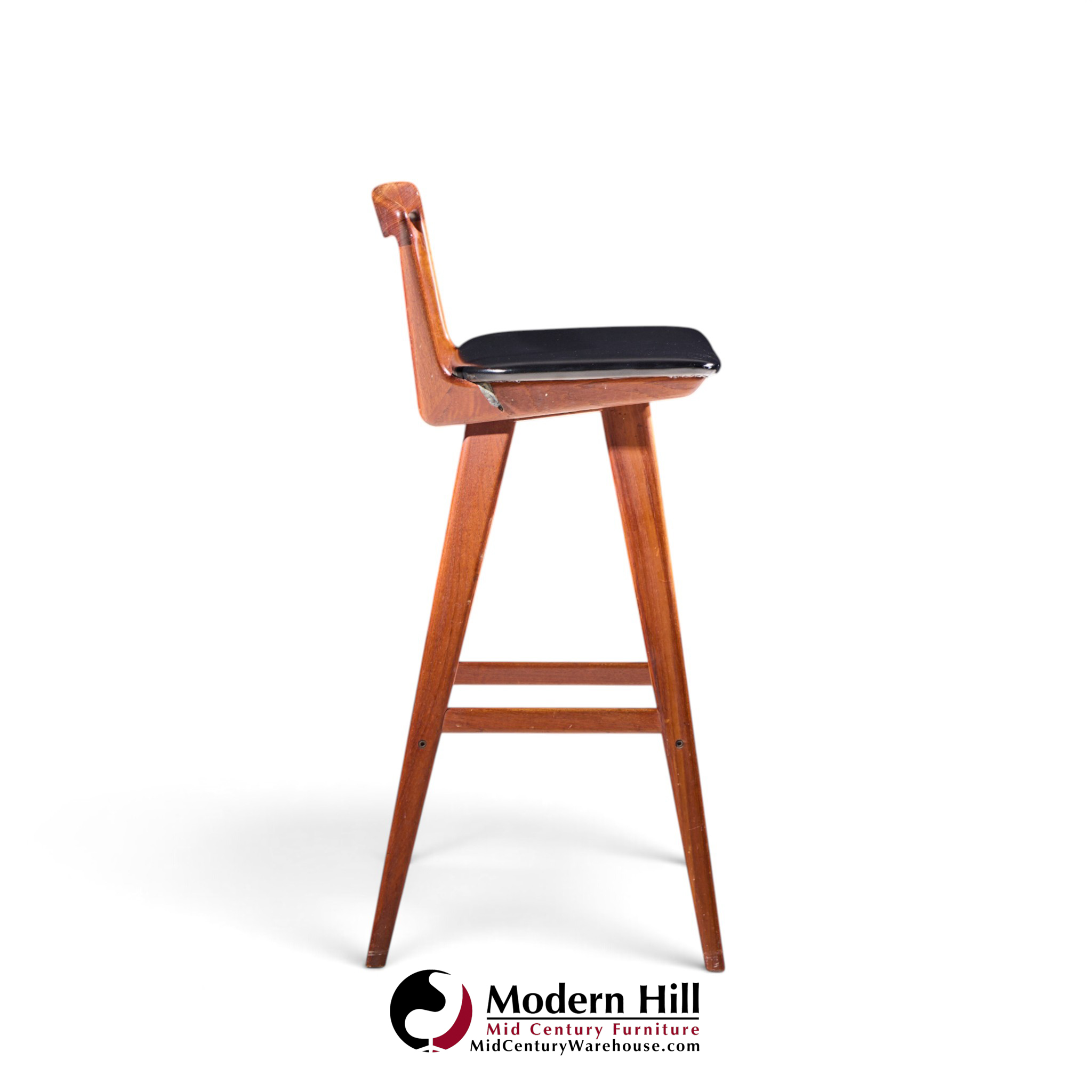 rosengren hansen for brande møbelfabrik mid century teak barstools - set of 4