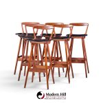 rosengren hansen for brande møbelfabrik mid century teak barstools - set of 4