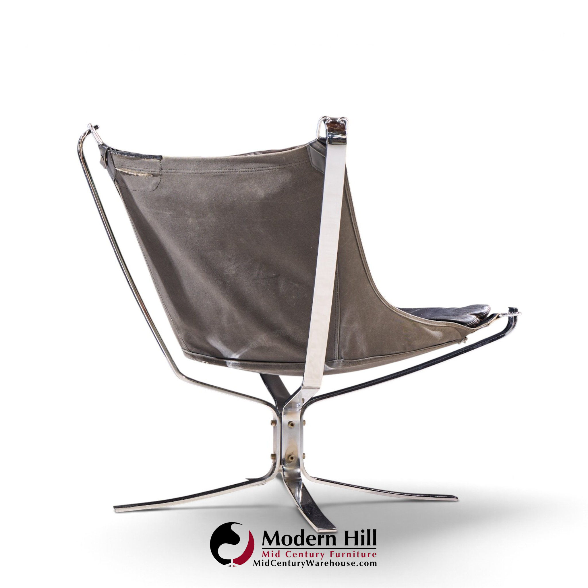 sigurd ressell for vatne møbler mid century chrome falcon lounge chairs - pair