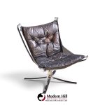 sigurd ressell for vatne møbler mid century chrome falcon lounge chairs - pair