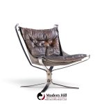 sigurd ressell for vatne møbler mid century chrome falcon lounge chairs - pair