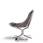 sigurd ressell for vatne møbler mid century chrome falcon lounge chairs - pair