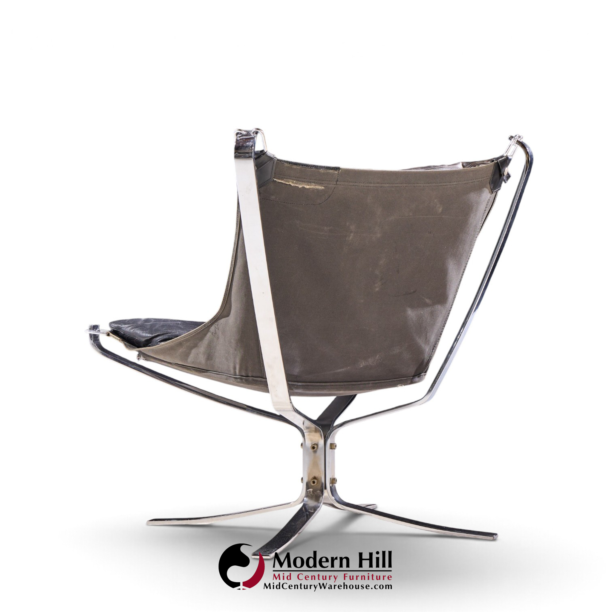sigurd ressell for vatne møbler mid century chrome falcon lounge chairs - pair