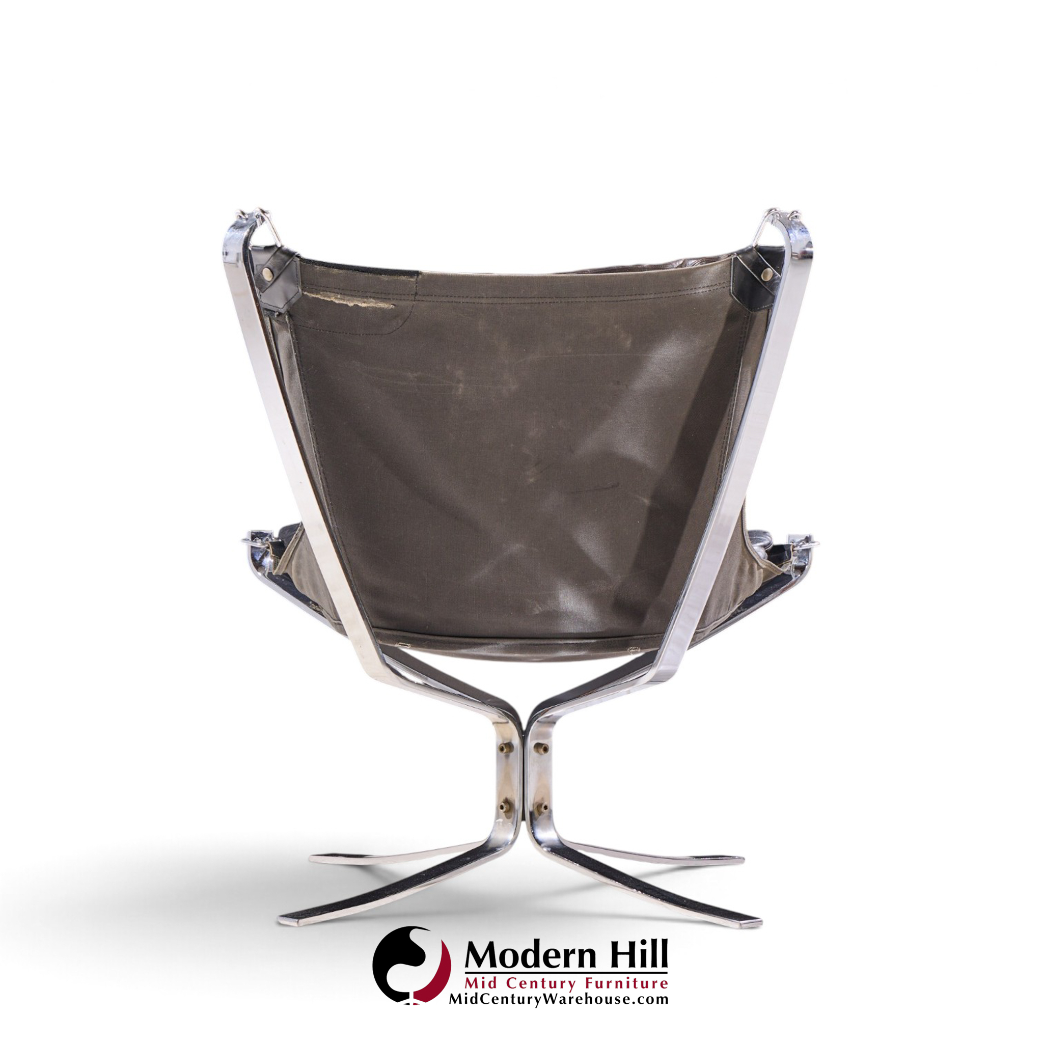 sigurd ressell for vatne møbler mid century chrome falcon lounge chairs - pair