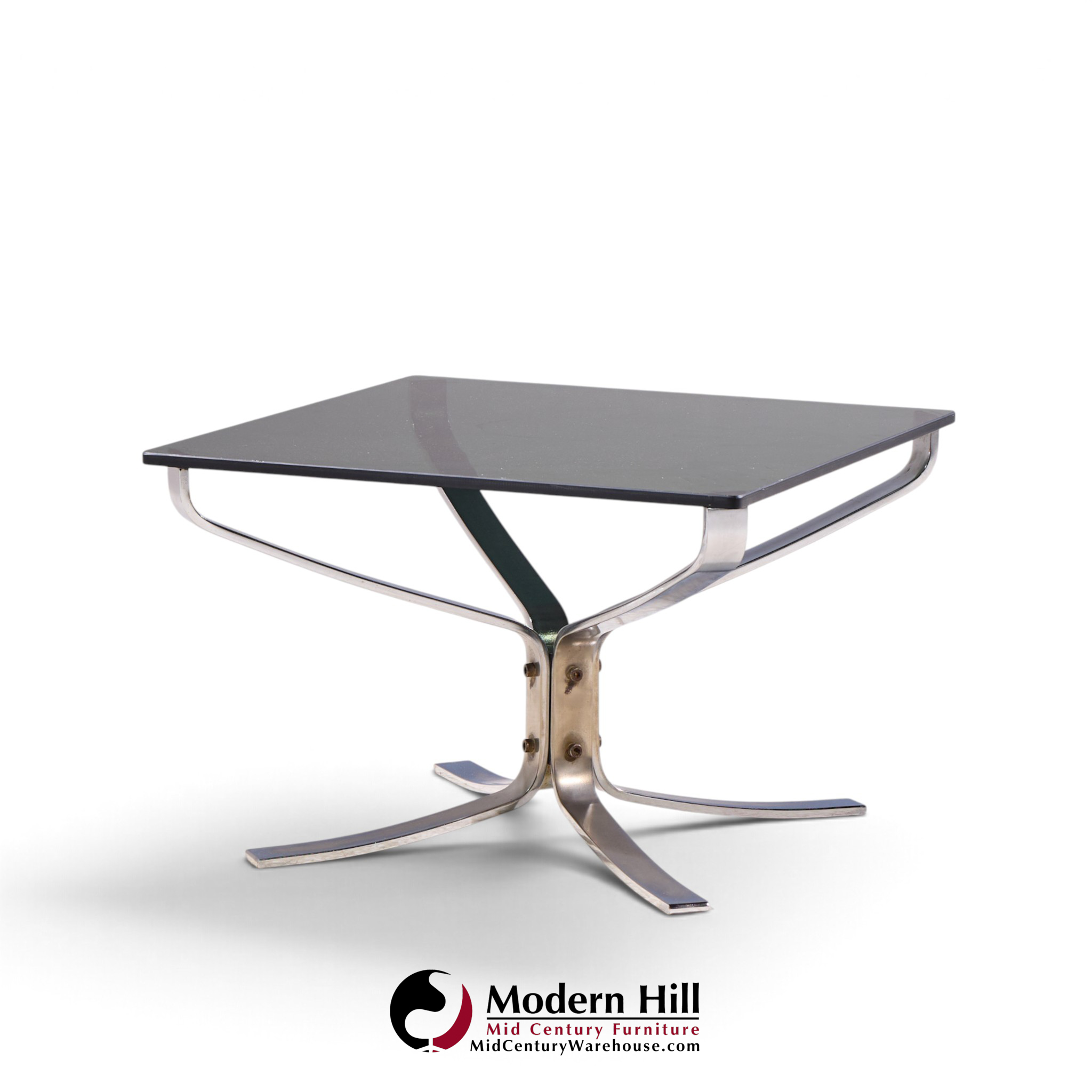 sigurd ressell for vatne møbler mid century chrome falcon side end table