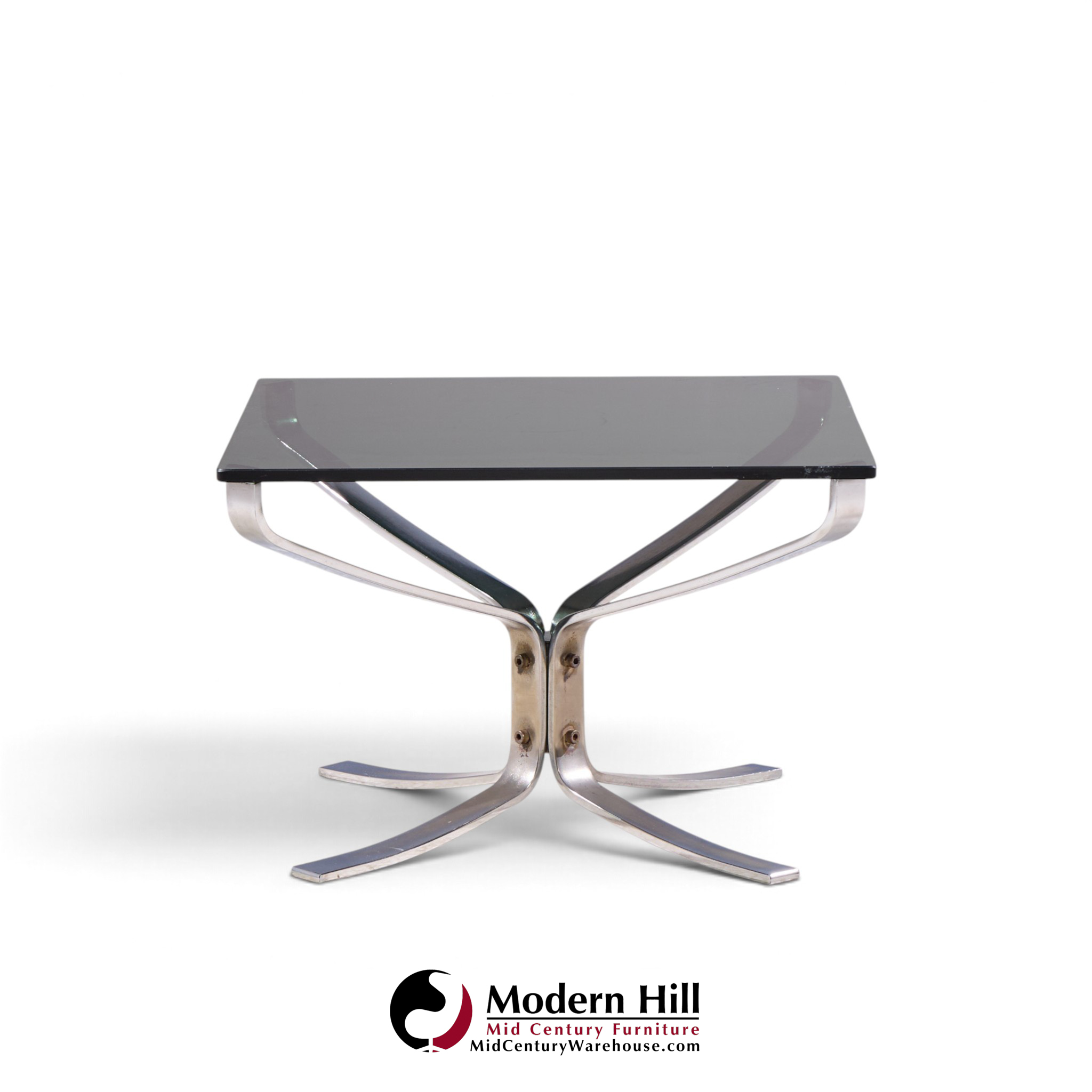 sigurd ressell for vatne møbler mid century chrome falcon side end table
