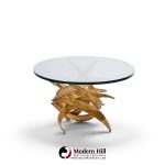 silas seandel brutalist mid century glass and gilt bronze coffee table