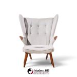 svend skipper model 91 mid century papa bear wingback lounge chair with ottoman