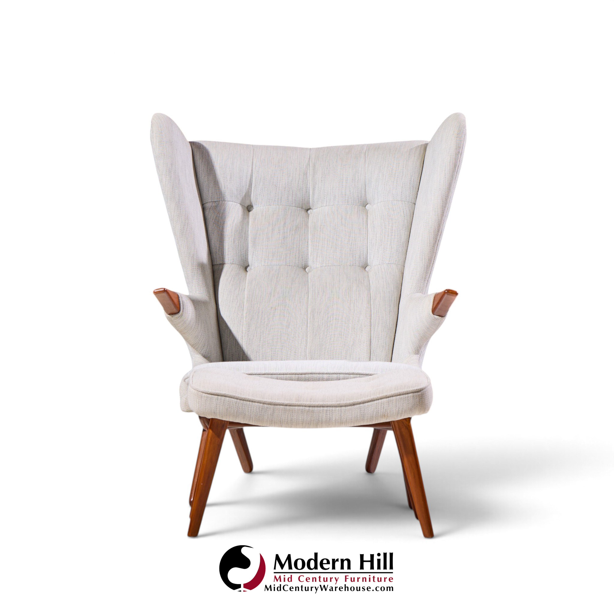 svend skipper model 91 mid century papa bear wingback lounge chair with ottoman