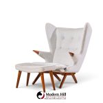 svend skipper model 91 mid century papa bear wingback lounge chair with ottoman