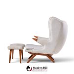 svend skipper model 91 mid century papa bear wingback lounge chair with ottoman
