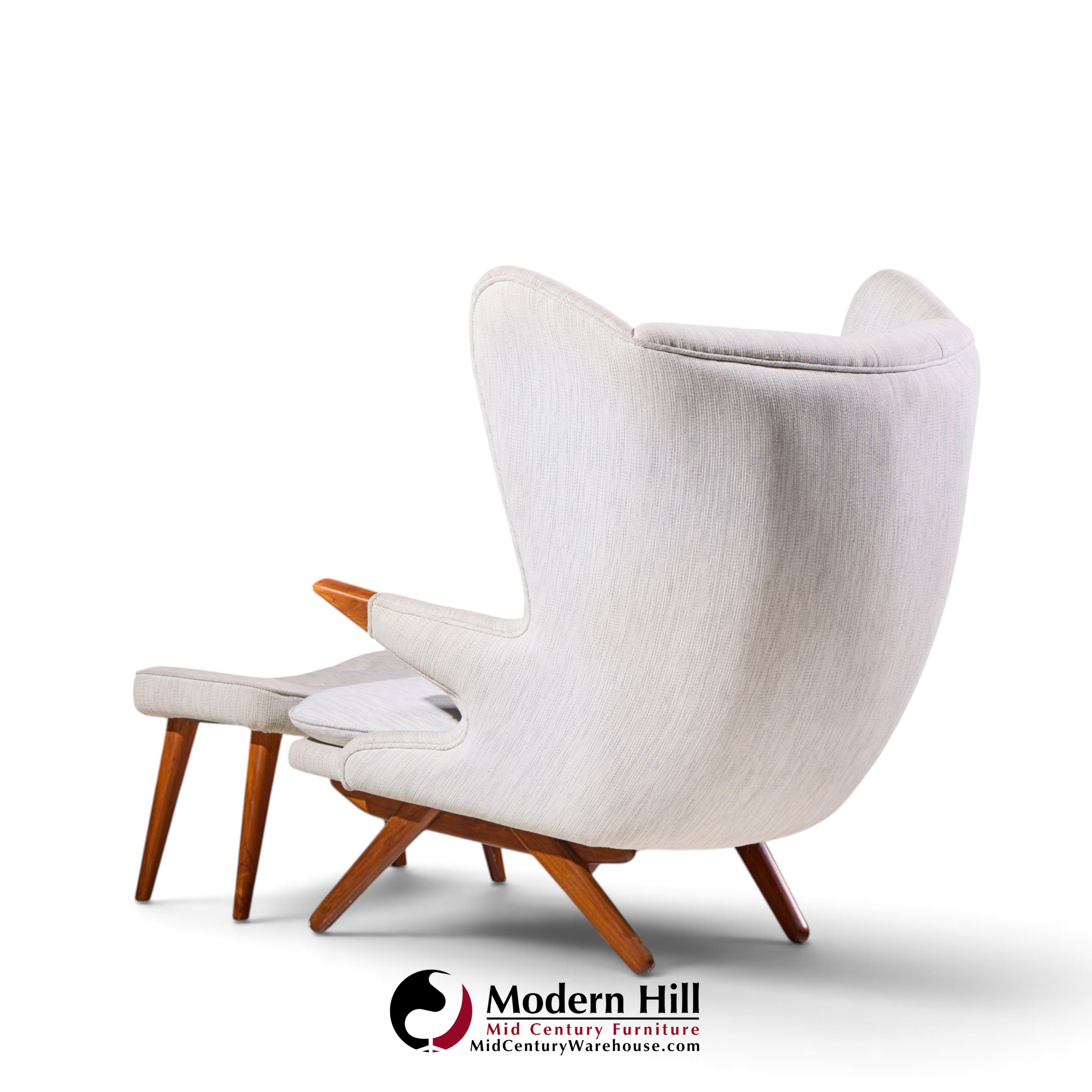 svend skipper model 91 mid century papa bear wingback lounge chair with ottoman