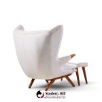 svend skipper model 91 mid century papa bear wingback lounge chair with ottoman