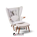 svend skipper model 91 mid century papa bear wingback lounge chair with ottoman