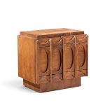tobago brutalist mid century walnut nightstand