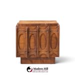 tobago brutalist mid century walnut nightstand