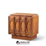 tobago brutalist mid century walnut nightstand