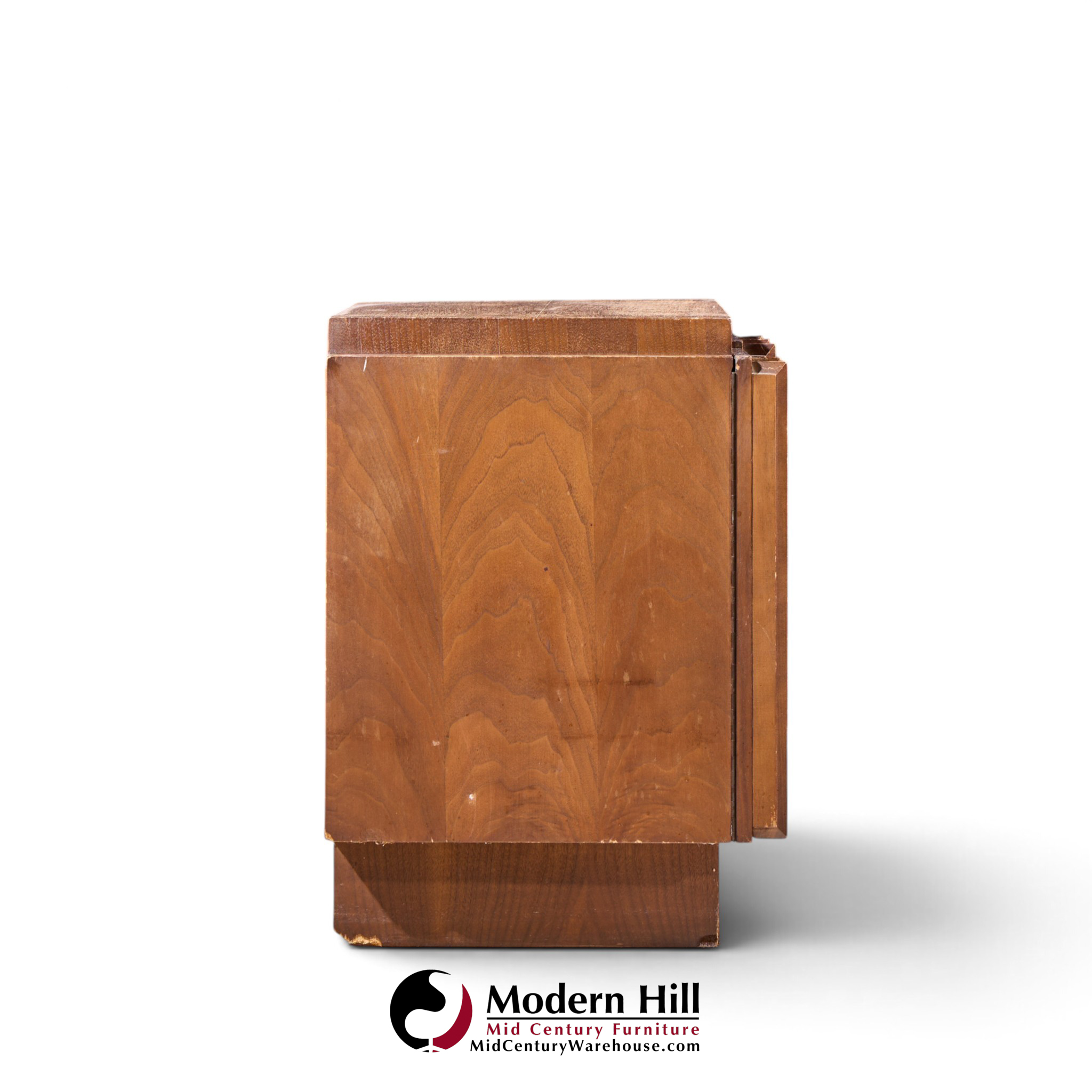 tobago brutalist mid century walnut nightstand