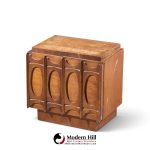 tobago brutalist mid century walnut nightstand