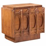 tobago brutalist mid century walnut nightstand