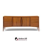 unagusta mid century walnut curved lowboy dresser