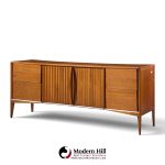 unagusta mid century walnut curved lowboy dresser