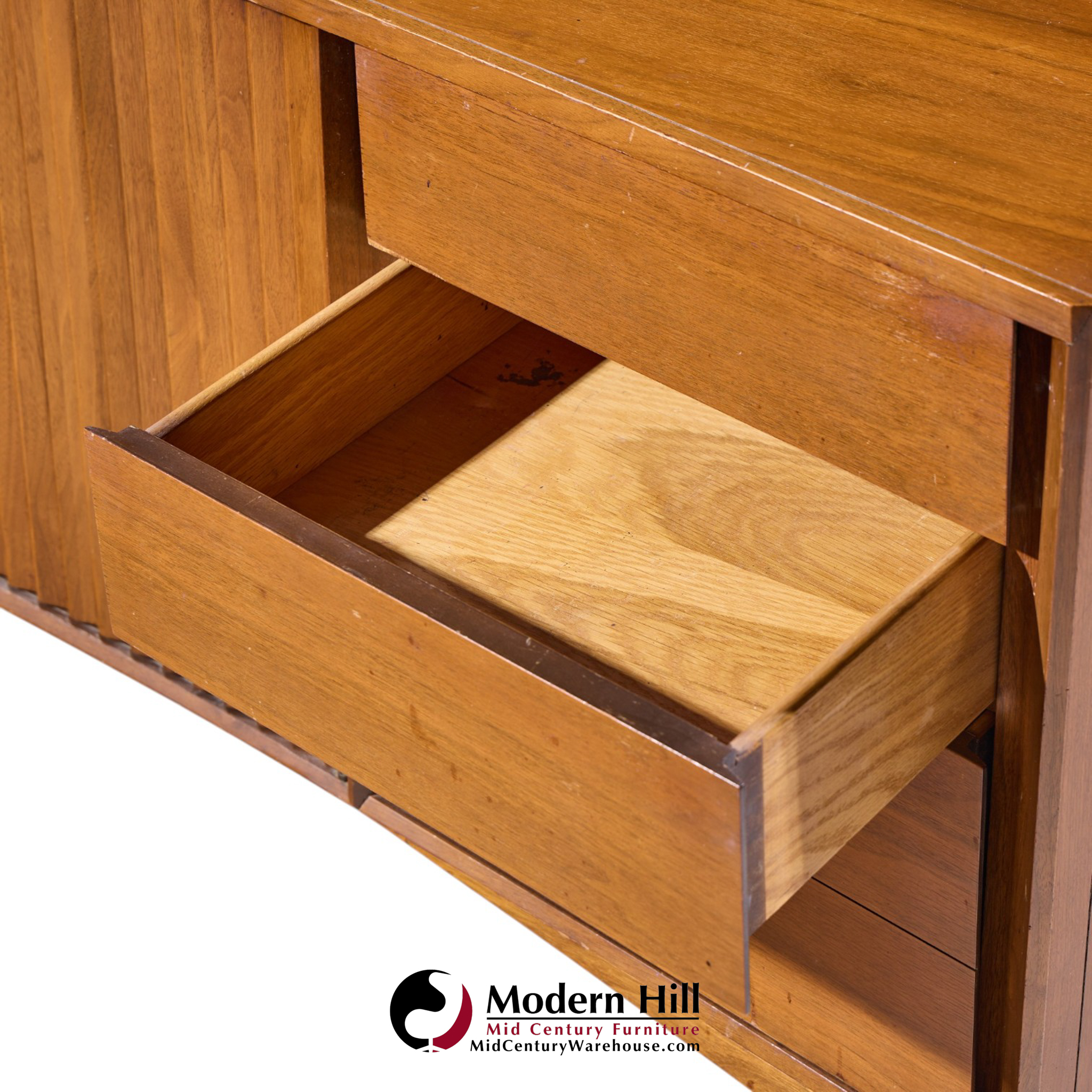 unagusta mid century walnut curved lowboy dresser