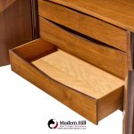 unagusta mid century walnut curved lowboy dresser