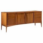 unagusta mid century walnut curved lowboy dresser