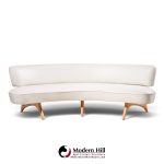vladimir kagan mid century tiger maple floating curve sofa
