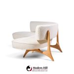 vladimir kagan mid century tiger maple floating curve sofa