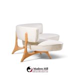 vladimir kagan mid century tiger maple floating curve sofa