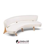 vladimir kagan mid century tiger maple floating curve sofa