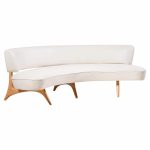 vladimir kagan mid century tiger maple floating curve sofa