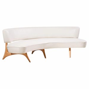 vladimir kagan mid century tiger maple floating curve sofa