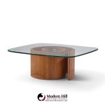 ladimir kagan mid century walnut snail coffee table