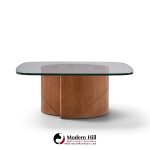 ladimir kagan mid century walnut snail coffee table