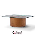 ladimir kagan mid century walnut snail coffee table