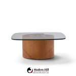 ladimir kagan mid century walnut snail coffee table