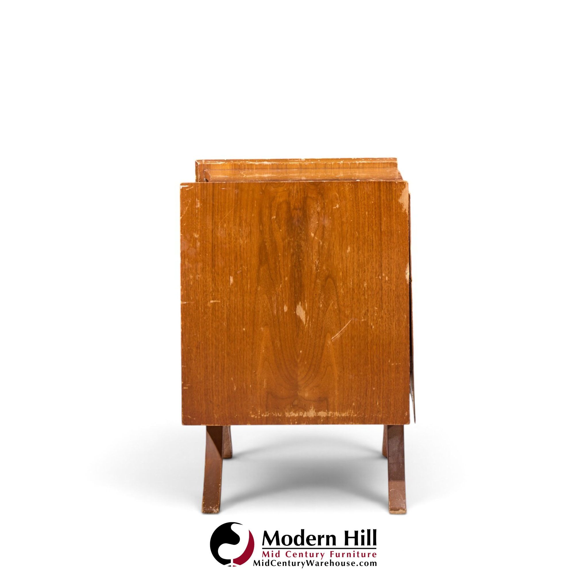 vladimir kagan style mid century sculptural walnut nightstands - pair