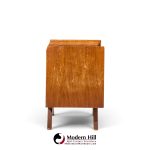 vladimir kagan style mid century sculptural walnut nightstands - pair
