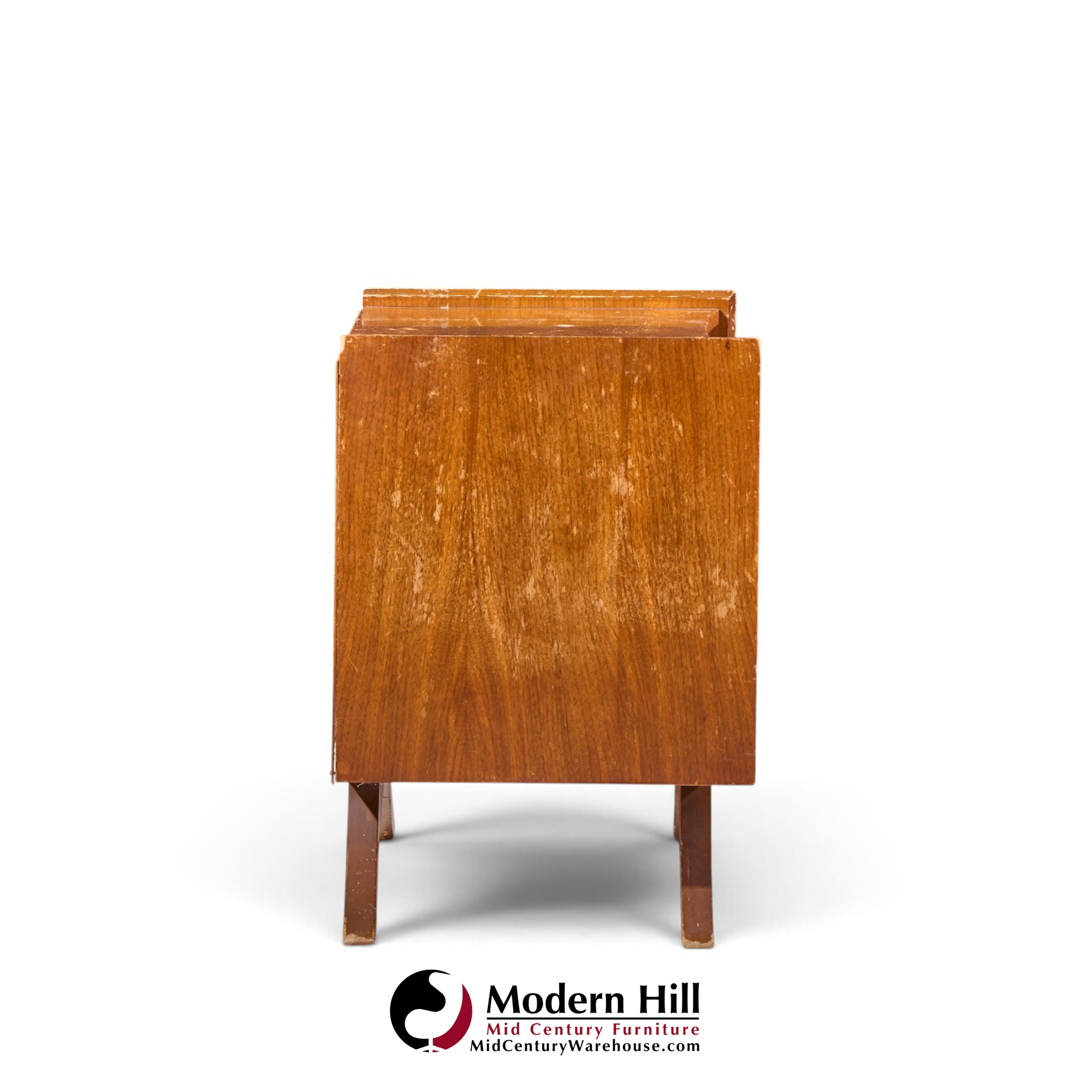 vladimir kagan style mid century sculptural walnut nightstands - pair