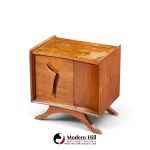 vladimir kagan style mid century sculptural walnut nightstands - pair