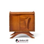 vladimir kagan style mid century sculptural walnut nightstands - pair